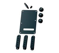 Fender Kit d'Accessoires Strat Pièces & Upgrade Matériel - Noir | Pickguard, boutons & pièces inclus, upgrade facile pour Strat, matériel noir, entretien guitare électrique