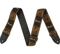 Fender® »LEGACY VINTAGE MONOGRAM STRAP« Sangle pour guitare - 5cm de largeur - Couleur: Noir/Marron/Jaune