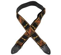 Fender® »LEGACY VINTAGE MONOGRAM STRAP« Sangle pour guitare - 5cm de largeur - Couleur: Noir/Marron/Jaune