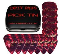 Fender Lot de 24 médiators en celluloïd pour guitare Rouge 8 minces, 8 moyennes, 8 lourdes Style 351