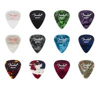 Fender Médiators 351 Celluloïd Heavy pour Guitare 12x | 12 médiators heavy en celluloïd, son chaud et attaque précise, idéal guitare électrique et rythmique, rock, lot économique