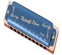Fender® »MIDNIGHT BLUES HARMONICA« Harmonica - Diatonique - 10 Trous - Accordage: A - Couleur: Bleu (Edition limitée)