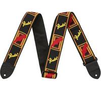 Fender Sangle guitare Monogrammed – Rouge/Jaune/Noir – Entièrement réglable, Polyvalente