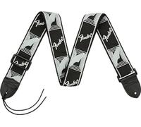 Fender Monogrammed Sangle pour Guitare Noir/Gris Clair/Gris Foncé - Noir
