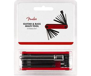 Fender Multi-Outil Guitare 14 en 1, Kit Setup & Entretien | Kit de réglage pour guitare, clés hexagonales, clé pour tige de réglage, tournevis, règle