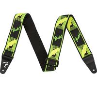 Fender Neon Monogram Sangle Nylon pour Guitare 5cm Vert/Jaune | Sangle nylon 5cm, motif monogramme néon, guitare électrique & basse, réglable, accessoire scène, vert/jaune