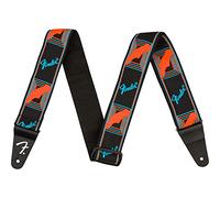 Fender (NEON MONOGRAMMED STRAP Sangle pour guitare en polyester - Largeur: 5cm - Couleur: Blue/Orange 0990681302