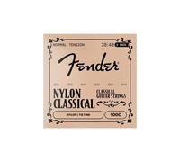 Fender Nylon Acoustic Strings, 100 Clear/Silver, Tie End, Gauges .028-.043, 3-Pack