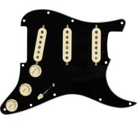 Fender Pickguard Strat Pickguard Strat Personnalisé Fat 50 - S/S/S - Parchemin Blanc 0992340506 Noir