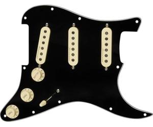 Fender Pickguard Strat Pré-câblé, Vintage Noiseless SSS | Remplacement drop-in pour Strat, micros SSS sans bruit, installation facile, mise à niveau sonore, compatible Stratocaster