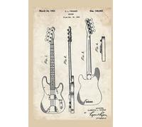Fender Precision Bass Guitar Us Patent Notebook: - 110 Pages, In Lines, 6 x 9 Inches