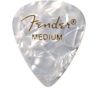 Fender Premium Celluloid 351 Shape Picks, Medium, White Moto, 12 Pack