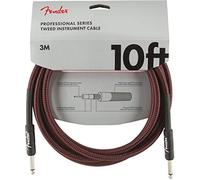 Fender Câble d'instrument Série Professionnelle, 3 m, Gaine 8 mm, Connecteurs nickelés, Tweed rouge