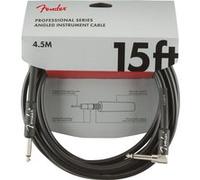 Fender Câble instrument Professional Series 4,5 m – droit/angle – noir, sans bruit parasite