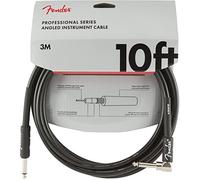 Fender Professional Series Câble Guitare Jack 6.35mm Droit/Coudé 3m | Câble pour guitare électrique, cuivre sans oxygène, faible bruit, jacks 6,35 mm nickelés, idéal pour la scène, droit/coudé