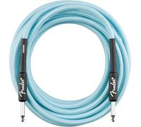 Fender Professional Series Câble Instrument Tweed Daphne Blue 5,6M | Câble guitare électrique tressé, connecteurs droits, scène & studio, robuste, son clair, 5,6M
