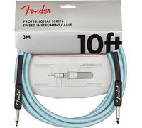 Fender 10' Câbles pour instruments en tweed de série Professionnal, Daphne Blue