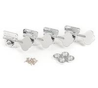 Fender Pure Vintage '70s Bass Tuning Machine Set, 4 en ligne | Mécaniques basse vintage, remplacement 4 en ligne, finition nickel, compatibles Fender, accordage précis