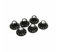 Fender Boutons d'ampli Pure Vintage Skirted – Lot de 6 Noir/argenté