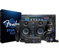 Fender Quantum Ensemble complet | Kit studio d'enregistrement à domicile avec interface audio USB-C LT 2, microphone à condensateur M7 MkII, casque HD7, moniteurs Eris 3.5, Fender Studio Pro, ensemble