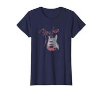 Fender Retro Glow T-Shirt, Femme, Bleu Marine, M