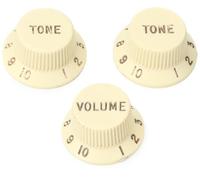 Fender Road Worn Knobs - Bouton de potentiométre pour Stratocaster (1/4") - Road Worn Blanc