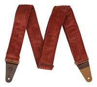 Fender Sangle Guitare en Velours Côtelé & Style Vintage - Cerise | Sangle confortable pour guitare électrique & acoustique, style vintage, velours côtelé, idéale pour scène, accessoire Fender