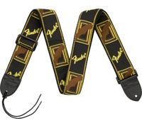 Fender Sangle pour guitare Monogrammed – Longueur réglable – Noir/Jaune/Brun