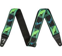 Fender »NEON MONOGRAMMED STRAP« Sangle pour guitare en polyester - Largeur: 5cm - Couleur: Green/Blue 0990681303
