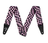 Fender Sangle ondulée en polyester Motif damier Rose