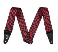 Fender Sangle ondulée en polyester Motif damier Rouge