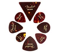 Fender Shape Medley Médiators Celluloïd Guitare & Basse Medium 8x | 8 médiators assortis, celluloïd, formes variées, Medium, guitare & basse, idéal débutants, écaille de tortue