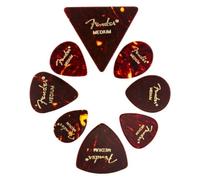 Fender© "Shape Medley" Médiators en celluloïd pour Guitare et Basse - Tortoise Shell - Medium - Set de 8