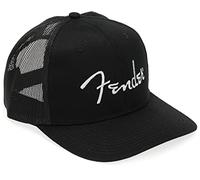 Fender® Silver Thread Logo Snapback Trucker Hat, Black, One Size Fits Most