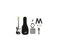 Fender Squier Debut Precision Bass Pack Débutant Complet, Noir | Kit de basse pour débutant avec ampli, accordeur, support, housse, câble, sangle et cours virtuels gratuits inclus.