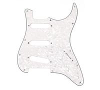 Fender Strat Pickguard 11 Trous 4 Plis Remplacement Blanc Nacré | Remplacement pour American Standard Strat, 11 trous, 4 plis, blanc nacré, installation facile, compatibilité précise