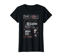 Fender Stratocaster Diagram Boxes Guitar T-Shirt, Femme, Noir, XXL