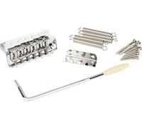 Fender Stratocaster Kit Pont Tremolo Vintage Chrome avec Selles 0991002100 | Chevalet de remplacement pour Stratocaster, pontets de style vintage, visserie de montage et e réglage incluses