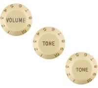 Strat Knobs, Aged White (Volume, Tone, Tone) (3) Lhed
