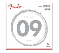 Fender"Super 250" Jeu de cordes pour guitare électrique - 250L (009/042) Pack de 3 Sets - Acier Plaqué Nickel - Ball Ends