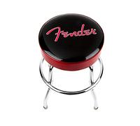 Fender Tabouret de Bar Pivotant Rembourré Logo Rouge Pailleté 24 po