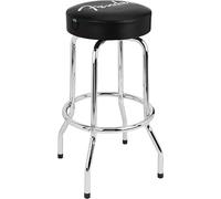 Fender Tabouret, Idéal pour les joueurs et fans de Guitare, avec Logo Spaghetti Fender, Rembourré en Mousse, 30", Noir et Chrome