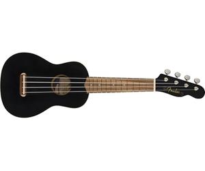 Fender Venice Ukulélé Soprano Débutant & Enfant, Noir, 4 cordes | Ukulélé idéal pour débutants, format soprano facile à prendre en main, cours virtuels gratuits inclus, kit de démarrage