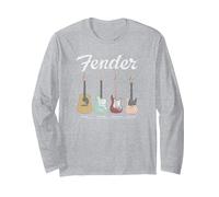Fender Vintage Guitar Lineup Manche Longue, Unisexe pour Adultes, Gris Chiné, XL