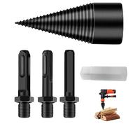 Fendeuse Bois Cône, Fendeur de Buche 32mm pour Perceuse Électrique, Fendeuse à Bois, Foret à Fendeuse à Bois avec 3 Poignées