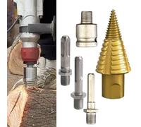 Fendeuse de bois de chauffage pour bois humide et sec, changement rapide amovible pour tige carrée SDS compatible avec les perceuses à percussion, outil de fendage de bûches en acier au carbone