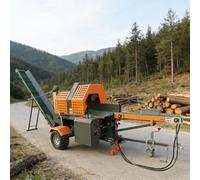 Fendeuse de bûches électrique portable 30T avec empattement pour un | Design mobile avec une performance de coupe stable pour un traitement pratique du bois de chauffage dans la maison, la cour