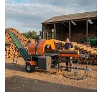 Fendeuse de bûches hydraulique portable pour les tâches de coupe du bois en | Machine mobile à bois de chauffage avec une forte puissance de sortie pour un traitement efficace des bûches dans les fermes