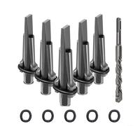 Fendeuse de roche haute dureté, alliage d'acier 40CrMo pour une durabilité extrême, pour foret SDS inclus, pour fendre le béton et la pierre dans les carrières (ensemble de forets de 18 mm)