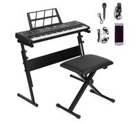 feneihe Piano Numérique 61 Touches avec Support et Tabouret Pianos - Pack Synthetiseur Enfant Adulte Instrument de Musique complet Casque Alternative Compacte au pour Noir